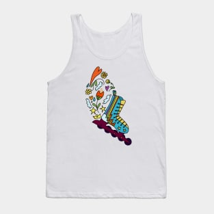 Roller-skate with Rainbow lightning Tank Top